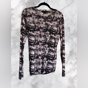 Sanctuary Black and Pink Tie-Dye Long Sleeve Top